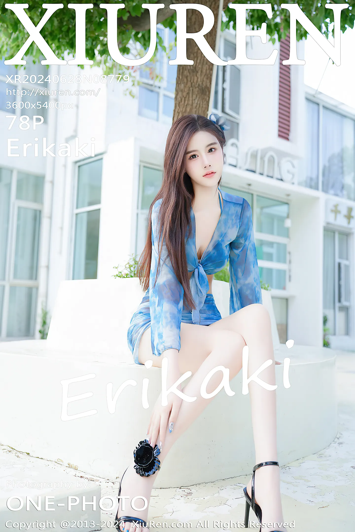 [XiuRen秀人网]No.8779_模特Erikaki泳池场景性感蓝色比基尼秀曼妙身姿撩人诱惑写真78P-秀人网 - XiuRen.Space